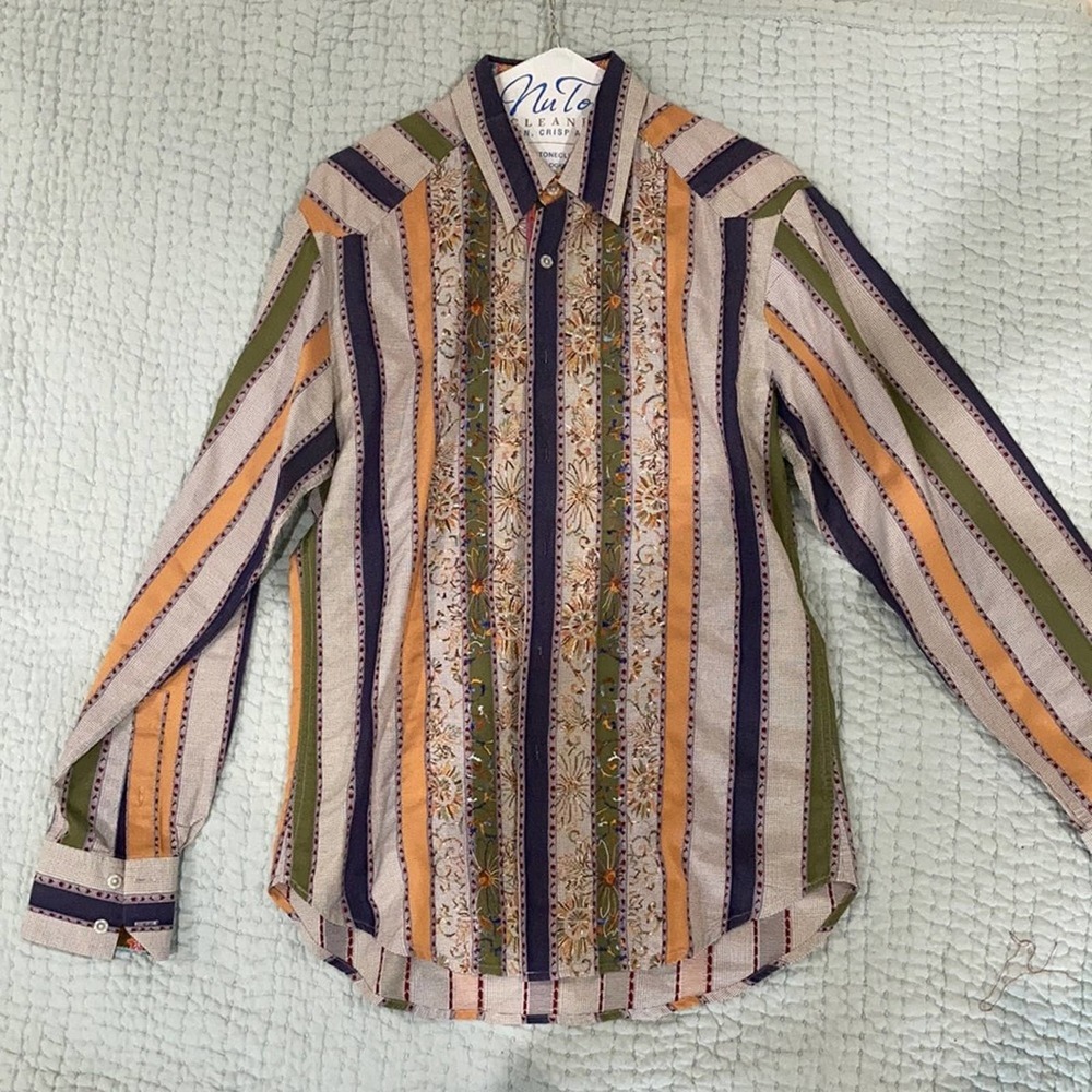 ROBERT GRAHAM / Size M / Long sleeve Dress Shirt / Fancy Orange Purple